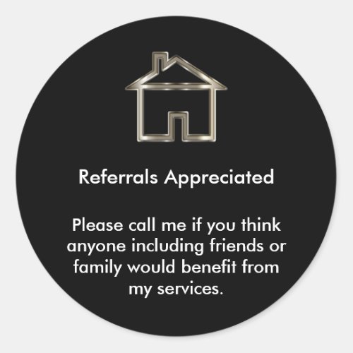 Realtor Referral Appreciation Classic Round Sticker