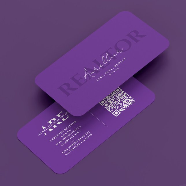 Realtor Royal Purple Real Estate Monogram Modern Business Card (Realtor Royal Purple Real Estate Monogram Modern Business Card
)