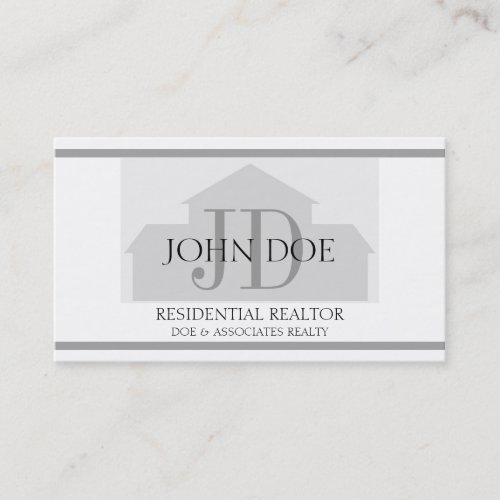Realtor Silver House W/W Business Cards