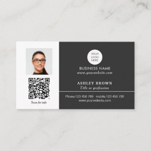 Realtor Simple Modern Professional QR code photo Business Card
