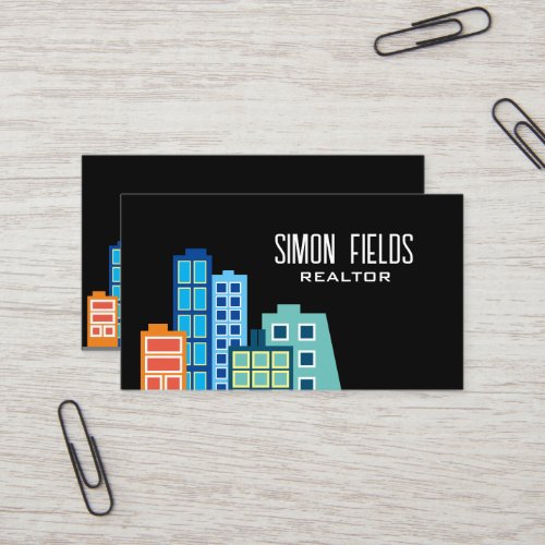 Realtor skyline business card template