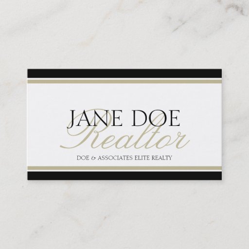 Customizable Realtor Tan Script Business Card Template