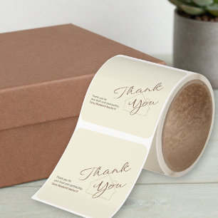  Realtor Thank You Minimalist Script Custom Roll  Square Sticker