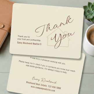 Realtor to Client | Minimalist Script Thank You Card