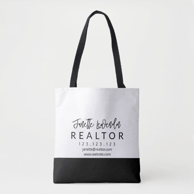 Realtor Tote Bag Personalized Business Tote Bag (Front)