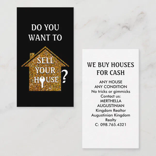 Realtor WE BUY HOUSES Business Card Zazzle