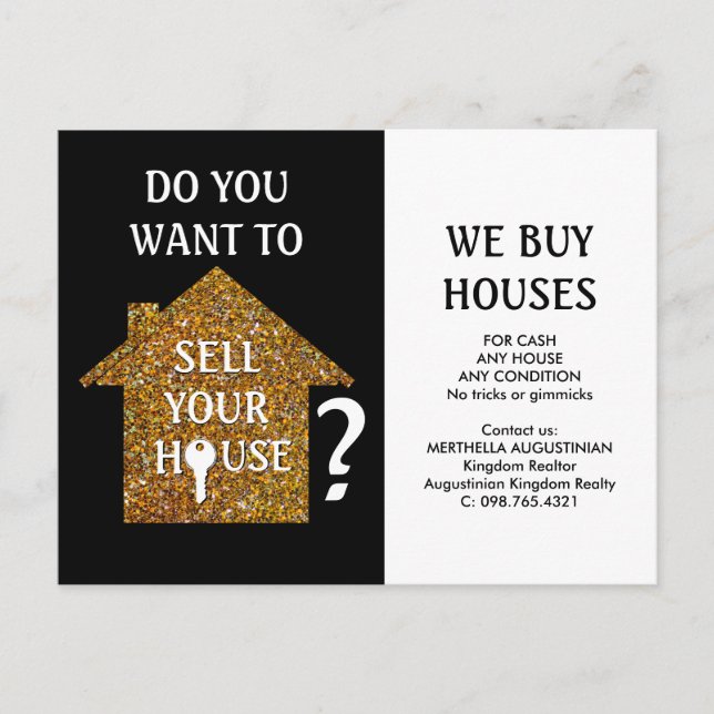 Realtor WE BUY HOUSES Postcard (Front)