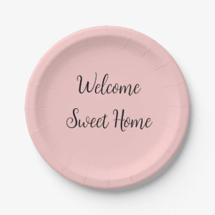 Realtor welcome home housewarming add your name te paper plates