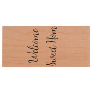 Realtor welcome home housewarming add your name te wood flash drive