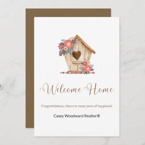Realtor Welcome Home Personalized  Card