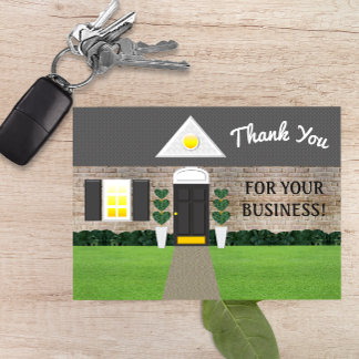 Realtor Whitewashed Brick House Thank You Card