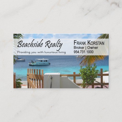 Customizable Realtors, Real Estate, Home Stagers, Beachfront Business Card Template