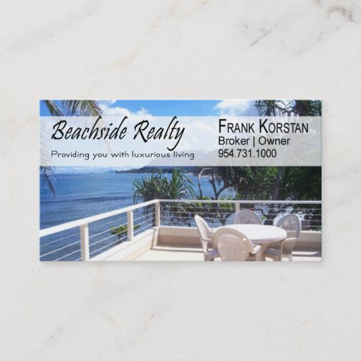 Customizable Realtors, Real Estate, Home Stagers, Beachfront Business Card