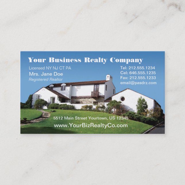 Realty Company Editable Business Card (Front)