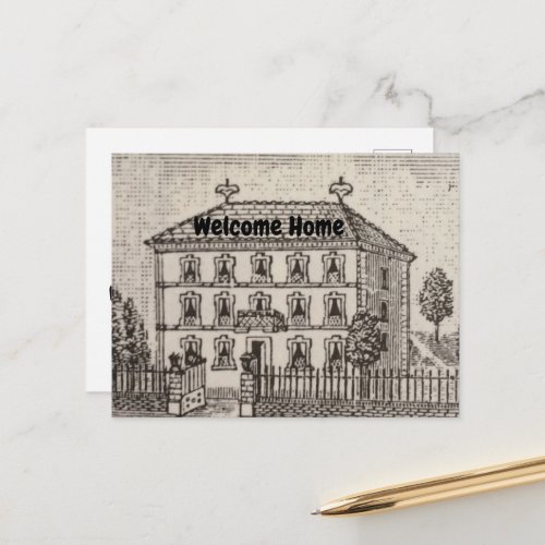 Realty Promotion Welcome Home Vintage House Postcard