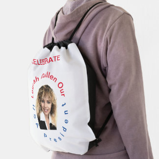 #REALUSAPRESIDENTLAURAHGUILLEN DRAWSTRING BAG