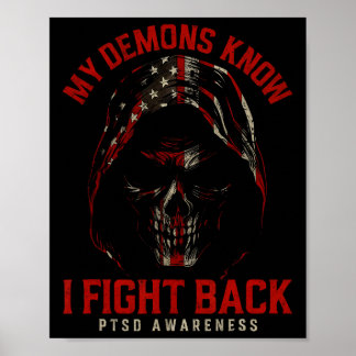 Reaper Ptsd My Demons Know I Fight Mental Health A Poster