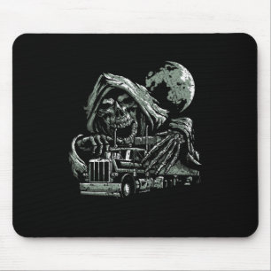 Reaper Skull Skeleton Truck Driver Trucker Mouse Pad