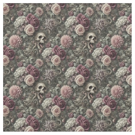 Reaping in the Roses – Gothic Dense Tile Fabric