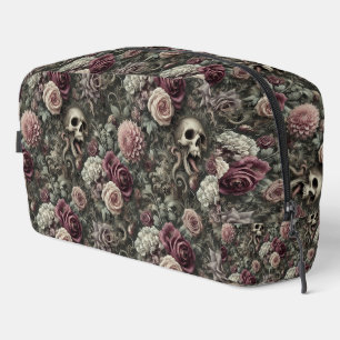 Reaping in the Roses – Gothic Floral Skull Dopp Kit