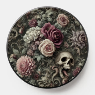 Reaping in the Roses – Gothic Floral Skull  PopSocket