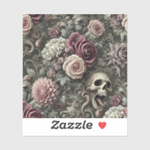 Reaping in the Roses – Gothic Floral Skull  Sticker
