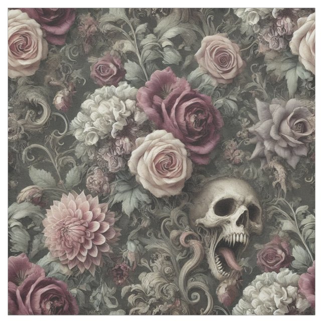 Reaping in the Roses – Gothic Statement Tile Fabric (Swatch)