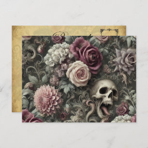 Reaping in the Roses – Gothic Victorian Holiday Postcard