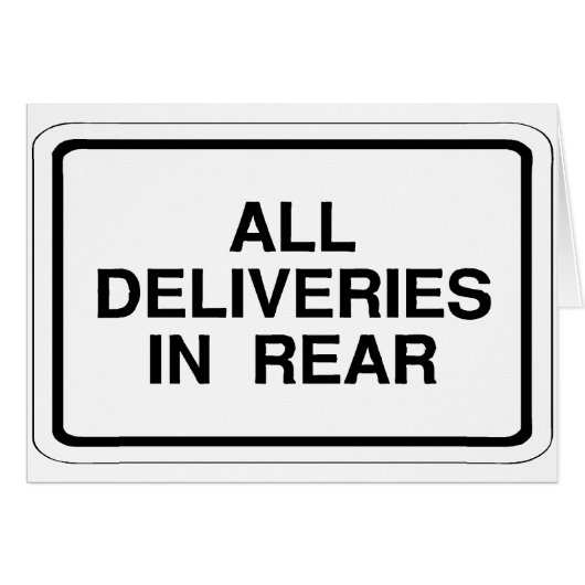 Rear delivery sign cards (Front Horizontal)
