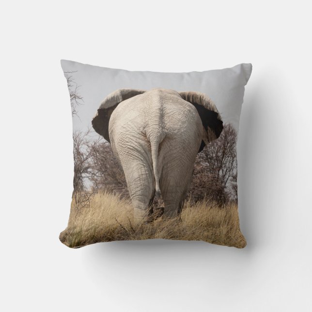 Rear view of elephant throw pillow (Front)