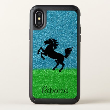 Rearing Black Horse Speck Presidio iPhone X Case