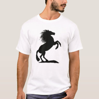 Rearing Black Stallion by CussdumDesigns T-Shirt