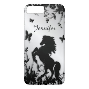 Rearing Black Stallion / Horse With Name iPhone 8 Plus/7 Plus Case