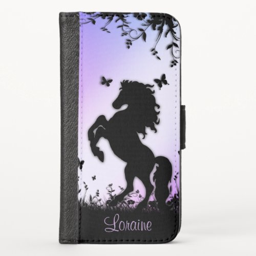 Rearing Black Stallion Personal iphoe wallet