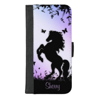Rearing Black Stallion Personal iPhone 8/7 Plus Wallet Case