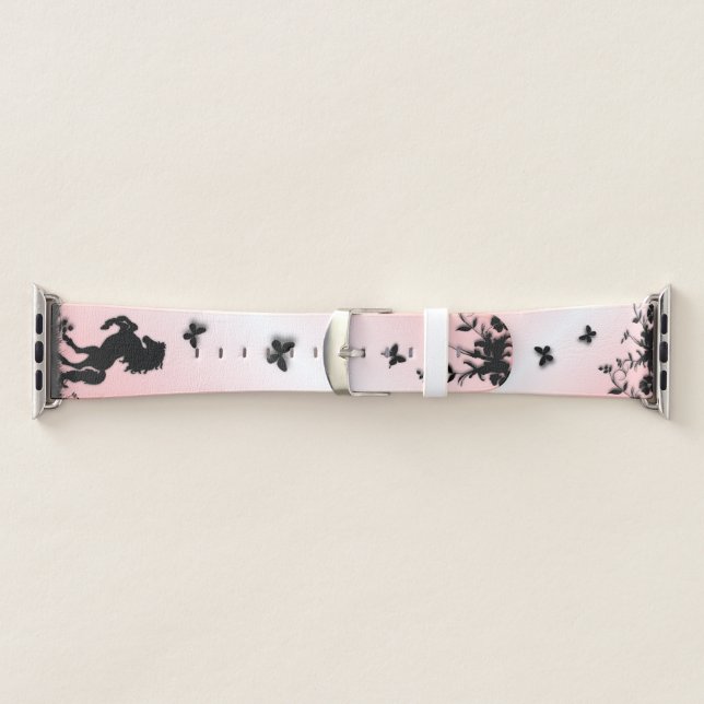 Rearing Black Stallion Pink Apple Watch Band (Band)