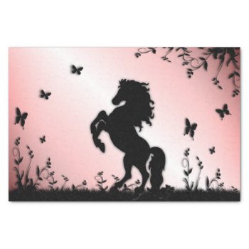 Rearing Black Stallion Pink