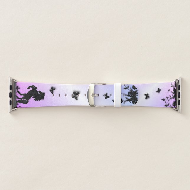 Rearing Black Stallion Purple Apple Watch Band (Band)