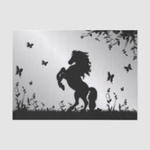 Rearing Black Stallion Tissue Paper
