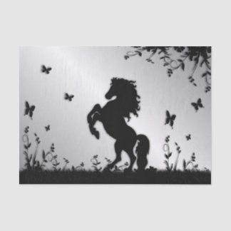 Rearing Black Stallion Tissue Paper