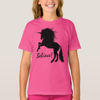 Rearing Black Unicorn "Believe" T-Shirt