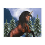 Rearing Chestnut Unicorn Postcard