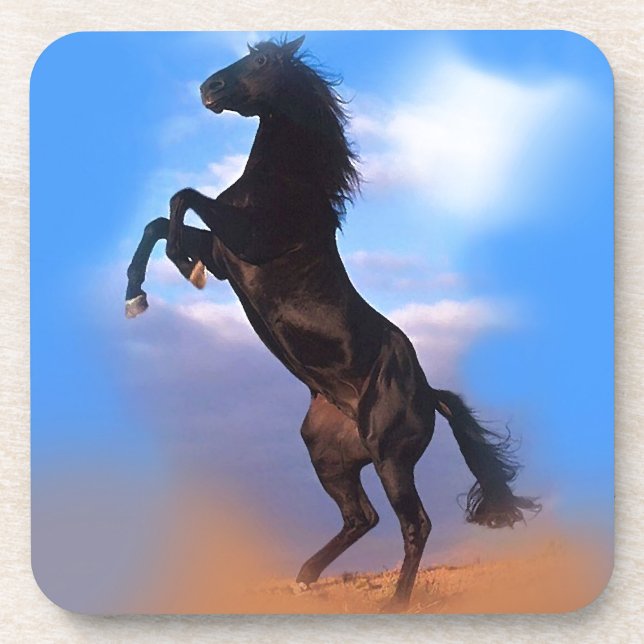 Rearing Horse Beverage Coaster (Front)
