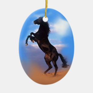 Rearing Horse Ceramic Ornament