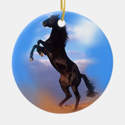 Rearing Horse Ceramic Ornament