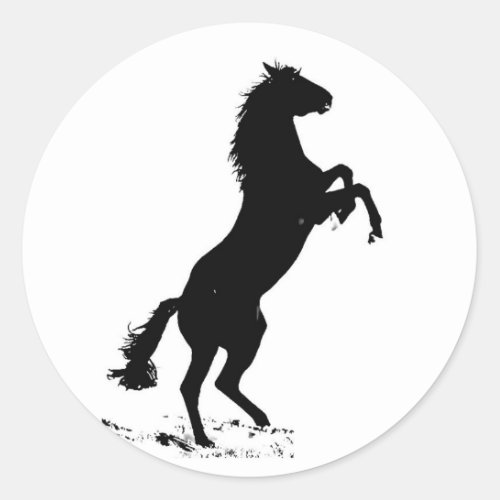 Rearing Horse Classic Round Sticker