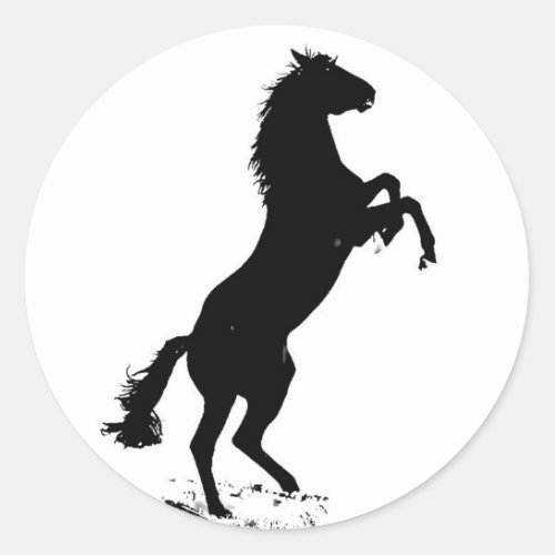 Rearing Horse Classic Round Sticker