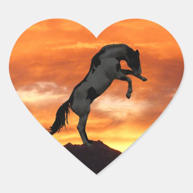 Rearing Horse Heart Stickers (Front)