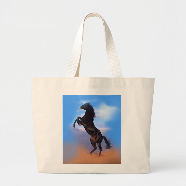 Rearing Horse Large Tote Bag (Front)