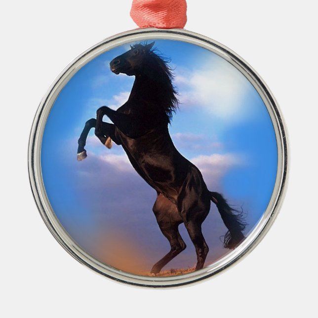 Rearing Horse Metal Ornament (Front)